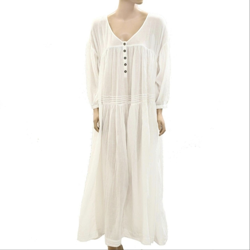 Free People Thinking Out Loud Maxi Dress Boho Ethereal White Large
